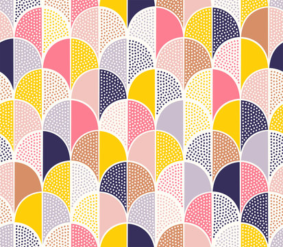 seamless childish doodle dots fun pattern