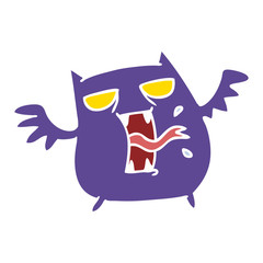 cartoon of cute scary kawaii bat