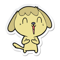 sticker of a cute cartoon dog