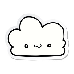 sticker of a cute cartoon cloud