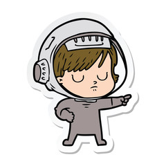 sticker of a cartoon astronaut woman