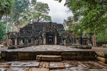 Fototapeta na wymiar Naga terrace of Banteay Kdey temple, Cambodia
