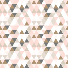 Triangles pattern in retro colors. Abstract vector geometric repeat background.