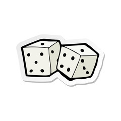 sticker of a cartoon dice