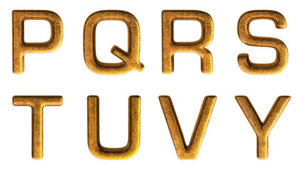 Gold Alphabet 3D Render Set