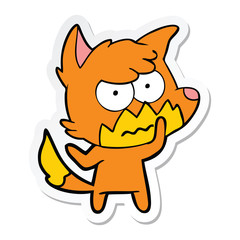 sticker of a cartoon annoyed fox