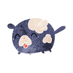 Obraz premium retro cartoon kawaii cute patch dog