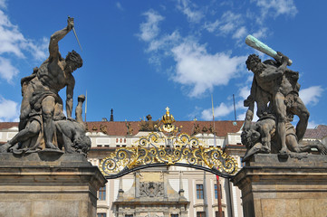 Fototapeta na wymiar Matthias Gate to Hradcany Castle Prague, Czech Republic.