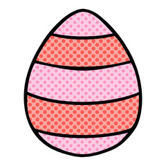 quirky comic book style cartoon easter egg