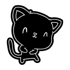 cartoon icon of cute kawaii cat