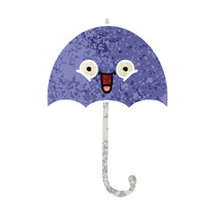 retro illustration style cartoon umbrella