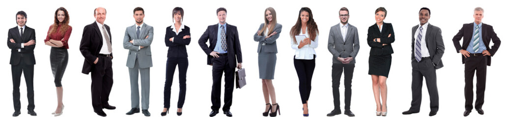 group of successful business people isolated on white