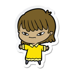 sticker of a cartoon woman