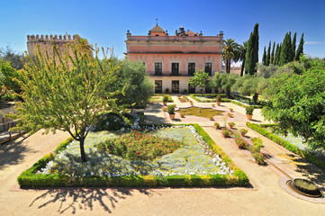 Gardens in the Alcazar de Jerez, Jerez de la Frontera, Andalusia, Spain.