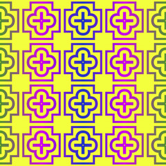 Unique, Abstract Geometric Pattern. Seamless Vector Illustration. For Fantastic Design, Wallpaper, Background, Fantastic Print. Yellow purple color