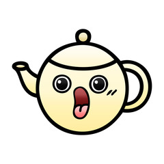 gradient shaded cartoon tea pot