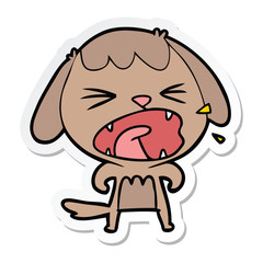 sticker of a cute cartoon dog