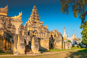 Fototapeta na wymiar Maha Aungmye Bonzan Monastery complex, Inwa, Mandalay Region, Myanmar.