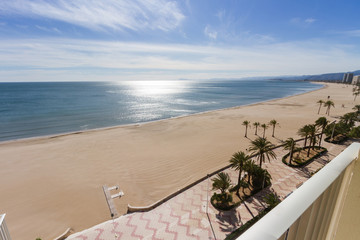 Cullera beach seen from a balcony