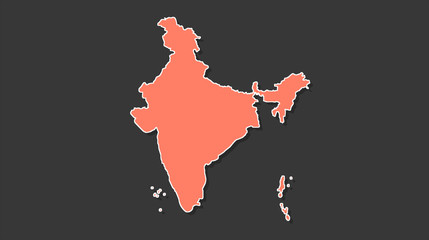 Abstract flat colorful India map.