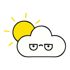 cute cartoon sun and cloud