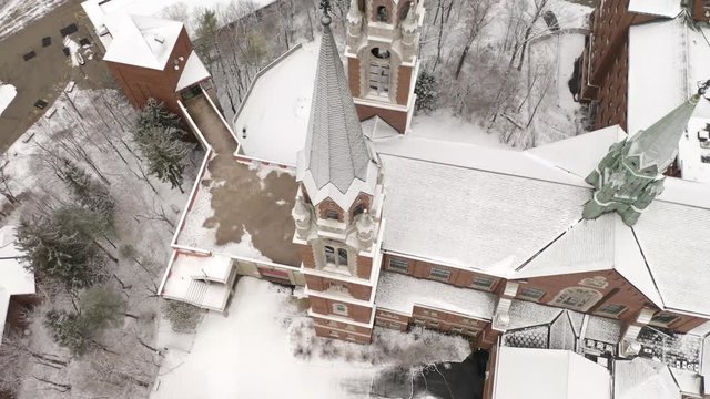 Cinematic Aerial View of Historic Holy Hill