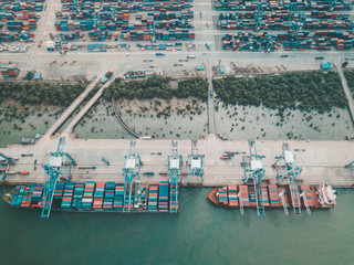 Container Ships Docking in Poer 