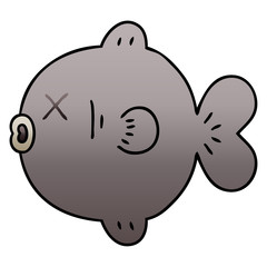 quirky gradient shaded cartoon fish