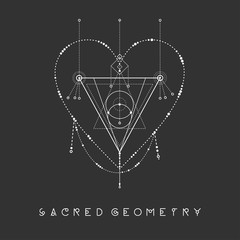 Esoteric sacred geometry vector on black background