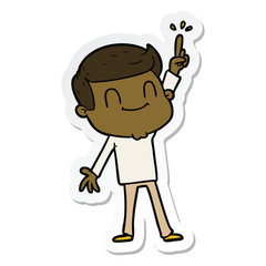 sticker of a cartoon friendly man
