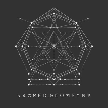 Esoteric sacred geometry vector on black background