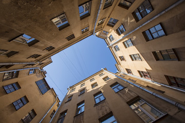 Yard-well in Saint Petersburg, Russia.