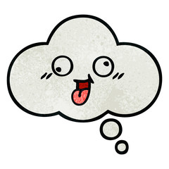 retro grunge texture cartoon thought bubble
