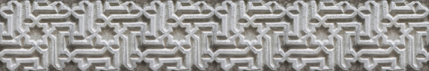 Cement decoration inspired by Islamic art - Seamless pattern - high resolution image on white background for easy selection