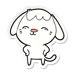 sticker of a happy cartoon dog
