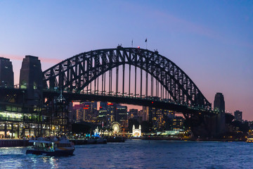 Fototapeta na wymiar Harbour Bridge at night, Sydney, Australia
