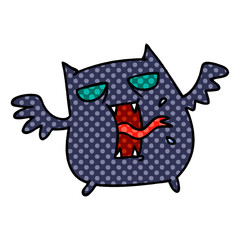 cartoon of cute scary kawaii bat