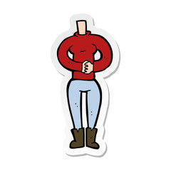 sticker of a cartoon female body
