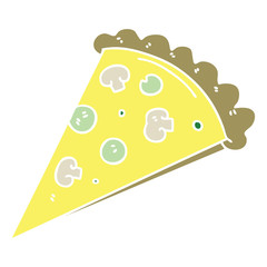 quirky hand drawn cartoon slice of pizza