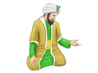 Middle eastern man in traditional clothes