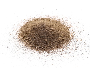 Black pepper powder isolated on white background