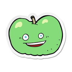 sticker of a cartoon apple