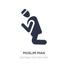 muslim man icon on white background. Simple element illustration from People concept.