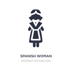 spanish woman icon on white background. Simple element illustration from People concept.