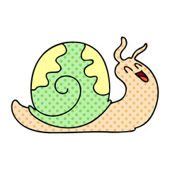 quirky comic book style cartoon snail