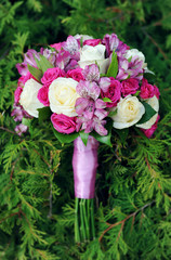 wedding bouquet on the grass