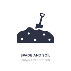 spade and soil icon on white background. Simple element illustration from Buildings concept.