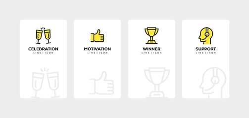 SUCCESS LINE ICON SET