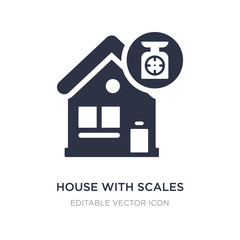 house with scales icon on white background. Simple element illustration from Buildings concept.