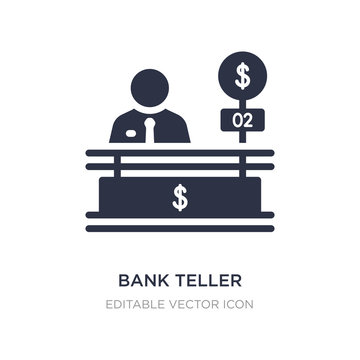 bank teller icon on white background. Simple element illustration from Business concept.